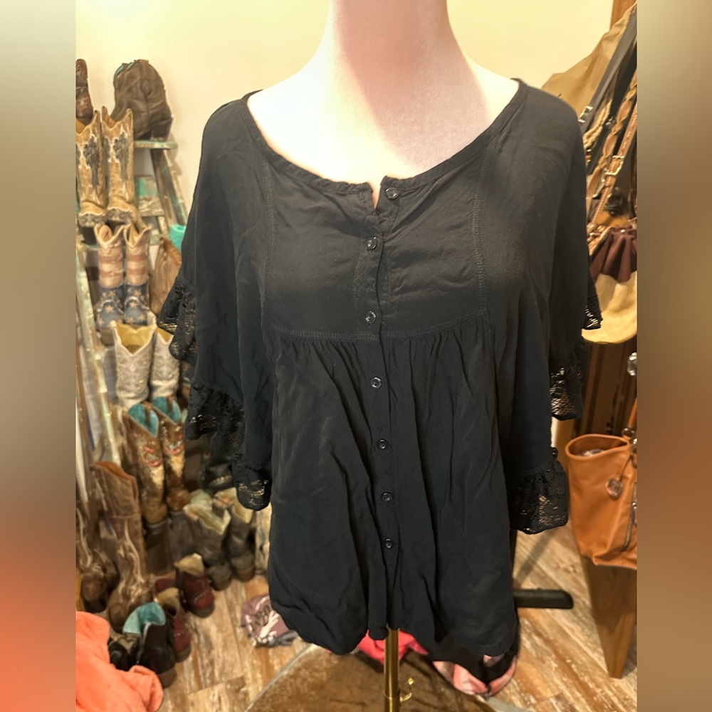 Black Button Blouse